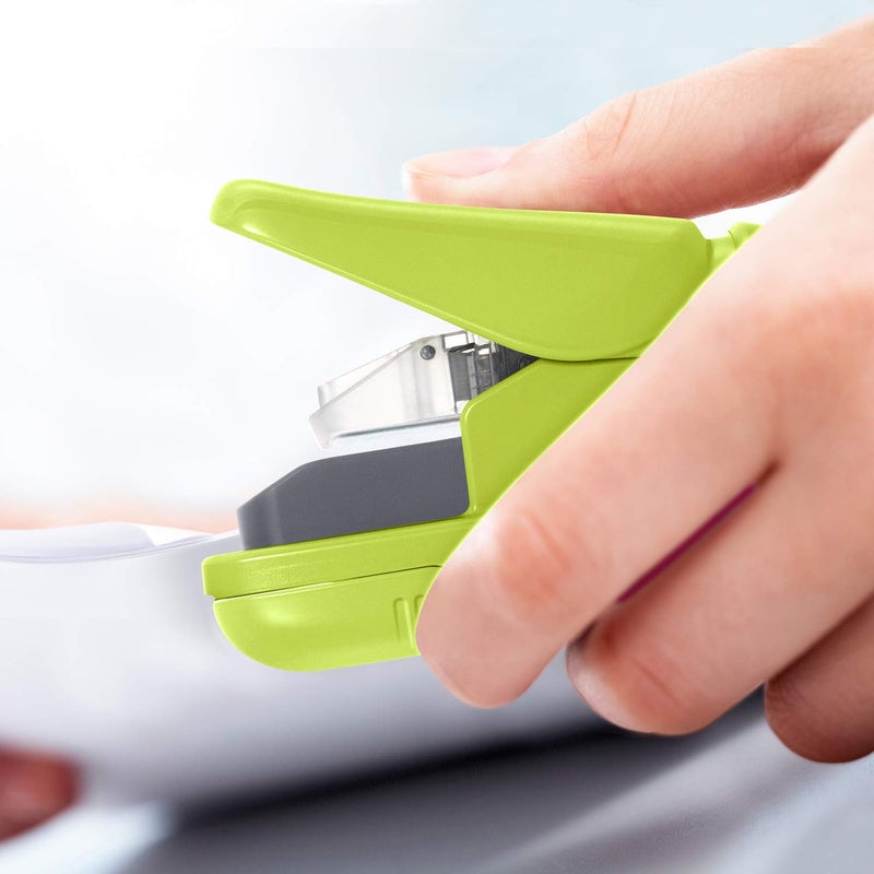 Plus Paper Clinch Compact Staple-Free Stapler, Green - Image 3